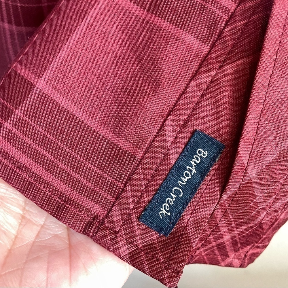 Magellan Outdoor Red Plaid Long Sleeve Button Front Barton Creek Shirt Sze Small - Picture 4 of 10